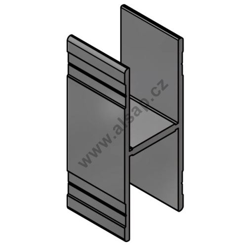Edging profile H-shaped, 25 x 77 mm - anodised
