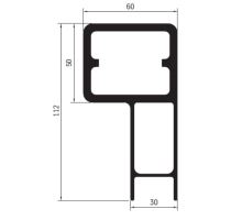Top profile for tipper dropside, 112x30 mm