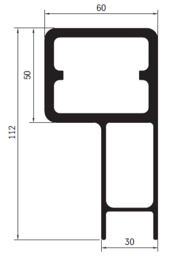 Profil bočnice sklápěče horní 30x112mm