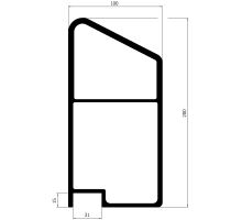 Top edging profile 200 x 100 mm, for 30 mm slat