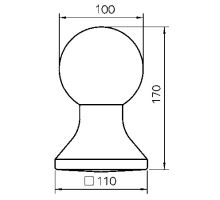 Sphere with 100mm, 170x110mm, 40t, type 4000