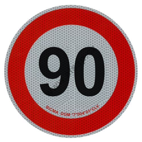 Reflective speed board, 190 mm, sticker with class 2 reflective foil