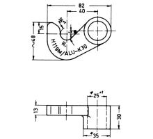 Hinge hook H942 L, H 119 M/Alu K 30 GS-45 (488)