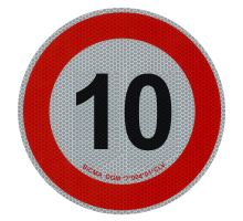 Reflective speed board, 190 mm, sticker with class 2 reflective foil