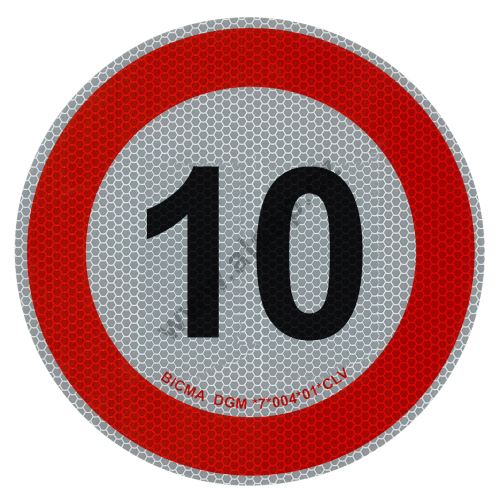 Reflective speed board, 190 mm, sticker with class 2 reflective foil