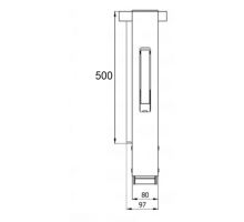 AL left rear pillar with flange, pocket, receiver, without sup.stand, anod., 400-600 mm (4)