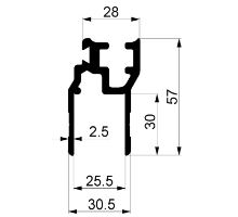 Edging profile K20, 25 x 57 mm - (aluminium/anodised) (1)
