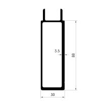 Bottom profile for tipper dropside, 88x30 mm