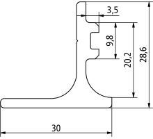 ALSAP centre cover profile T30 × 29 mm, aluminium (1)