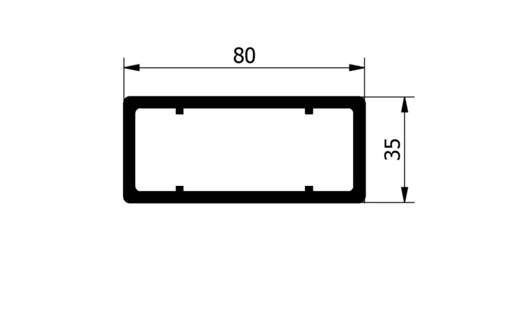 Profil sloupku 80x35, elox