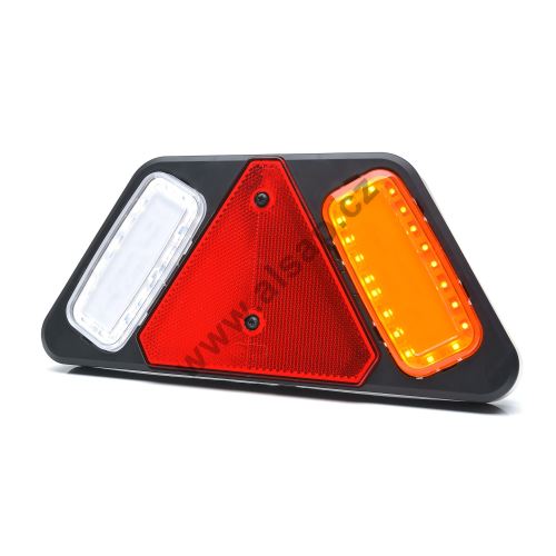 Rear combination LED tail light, 282 x 132 mm, cable - 5-pin, right, for carts and trailer
