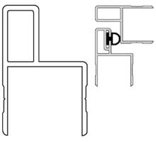 Door profile h 30.5/15, anodised