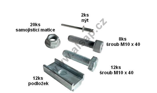 Mounting kit for bumper, R58-03, type 564040, set according to fig. 2 (1)