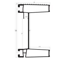 Rear bumper 2400 mm, R58-03, type 564040, without holes and end caps, anodized (2)