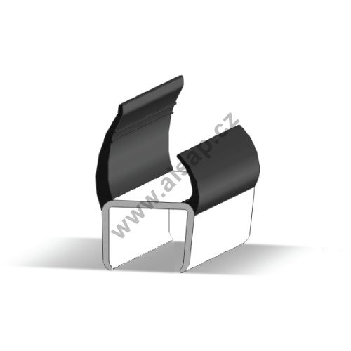 PVC seal 21mm black/grey, 2 flaps, 3.2 m N