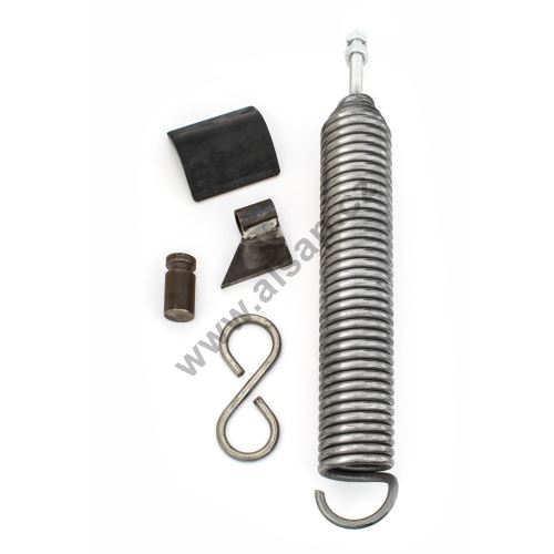 Spring for Fuhrmann tipper sidewalls, 8 mm diameter, spring diameter 60 mm, length 461 mm