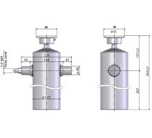 Hydraulic cylinder MARIZ o125mm, 6 stages, stroke 1250mm, zinc, with a valve for 1/2" conn (1)