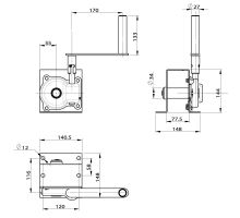 Reserve winch with detachable crank, for 4/6/8 mm cable, braking force 8 kN (1)