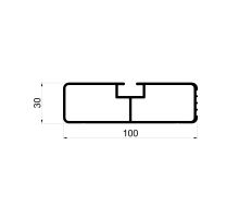 Profile of side underrun protection TL1210XX, 100/30 mm, BLACK anodised, E11 homologation (1)