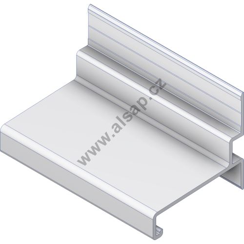 Rain gutter profile for rear flap, anodised