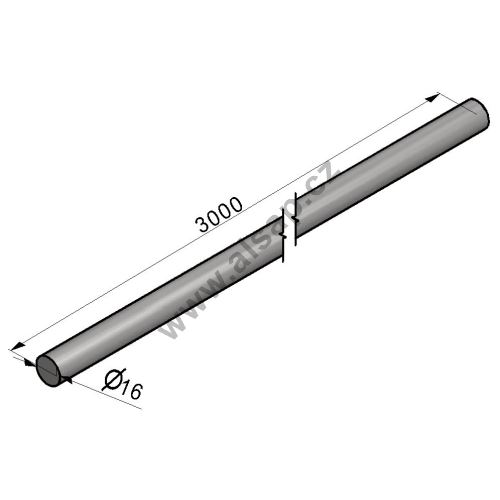 Rod for lock o16x3000 mm - stainless steel