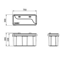 Toolbox for trailer, from 550 to 750 mm, from 23 l - 50.6 l, BLACKIT (1)