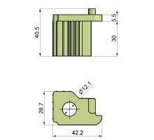 Perimeter plastic insert – right side for door hinge, thermoplastic spare part, black (1)