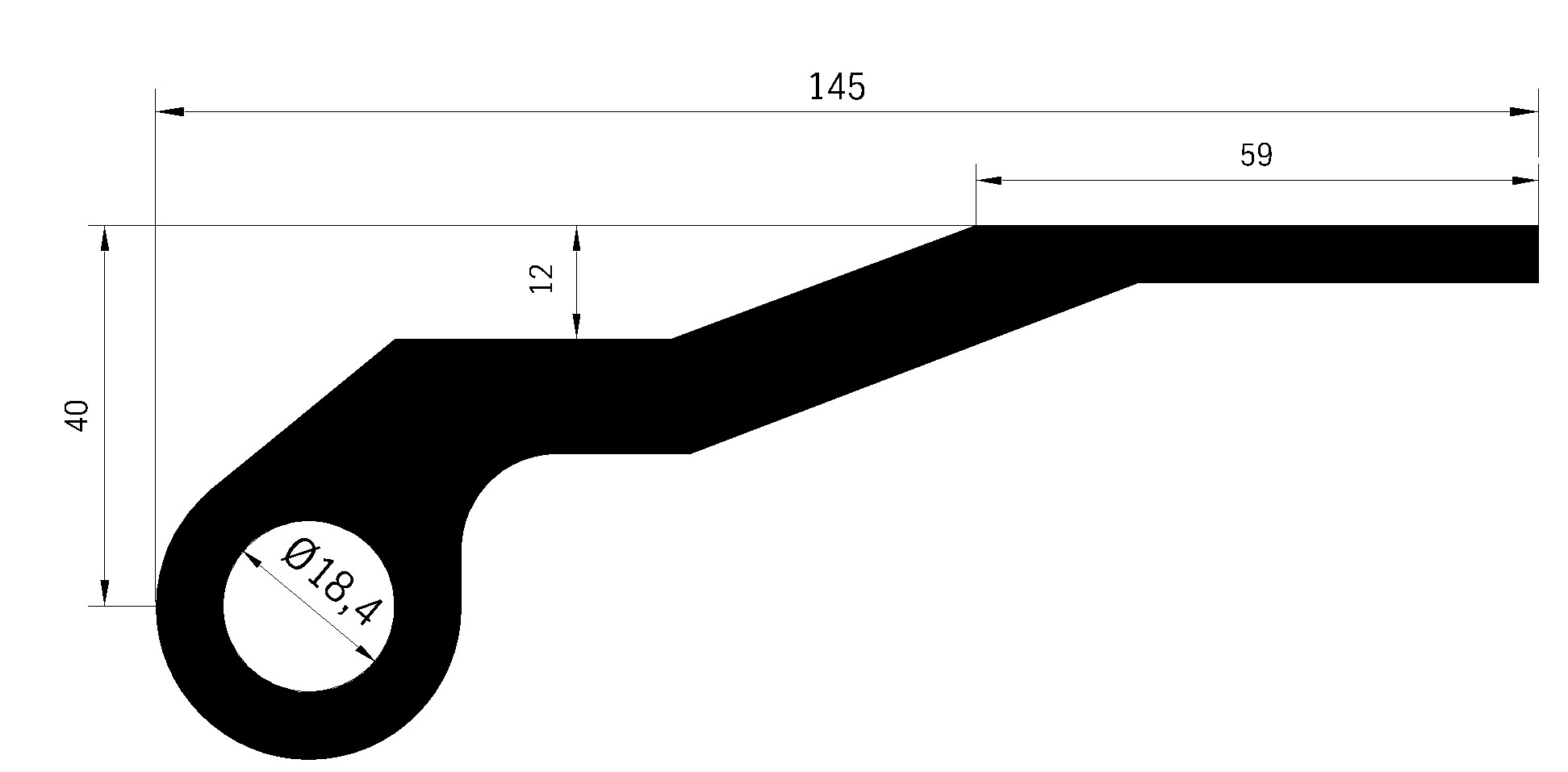 Profil pantu -S1 145 o 18,4 mm