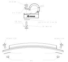 Sliding fender holder 300 mm, EASY with an openable 42mm clamp - plastic, NEW