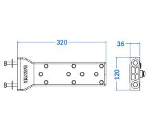Horizontal toolbox brackets, from 320 - 520 mm, plastic
