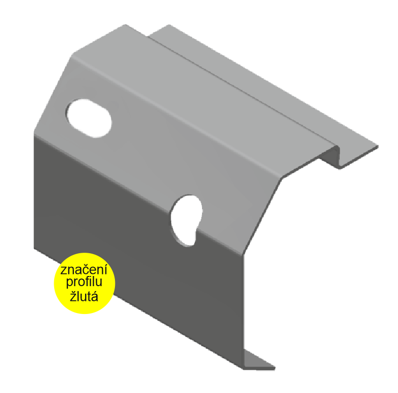 Profil obvodový QST 166x21 mm, s otvory,  ocel 3mm 7500mm