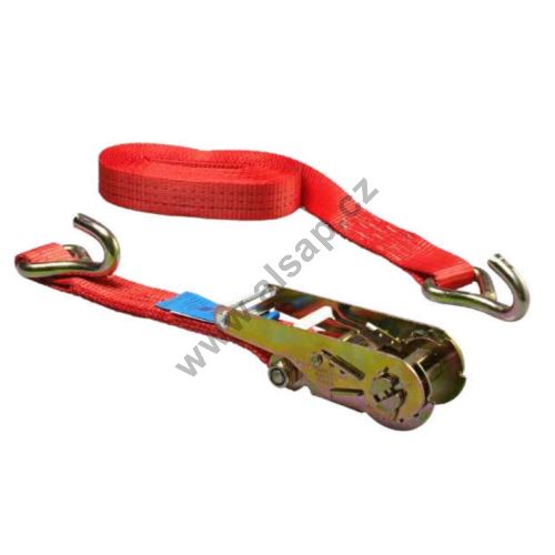 Lashing strap 35mm, ratchet R35S1, single hook/hook, length 4 - 6m, 1500/3000daN