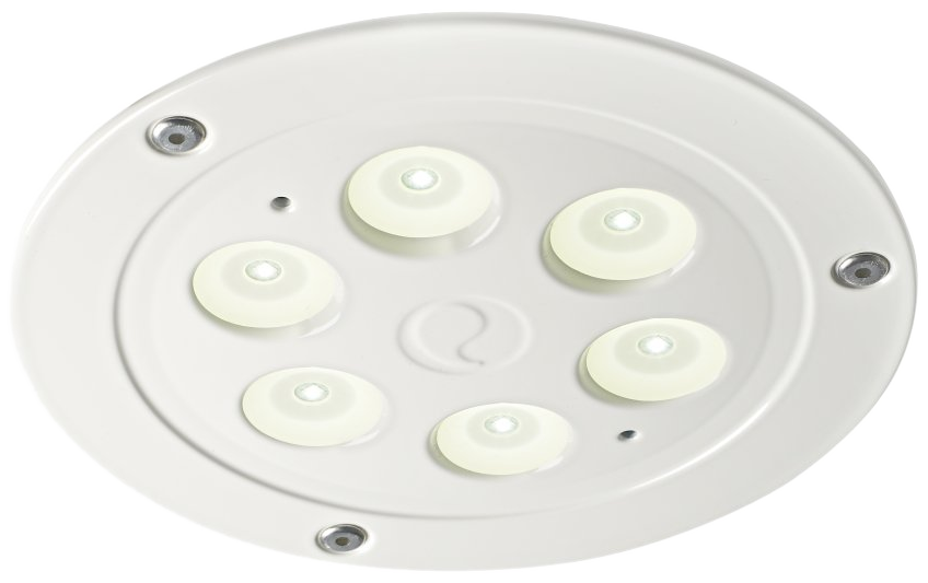 Světlo Al 6 led, zapuštěné o 155 mm, hliník RAL 9010 12/24V 1021 LM