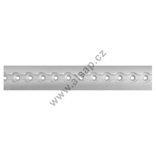 AirLine track o20 mm aluminium, 50x12 mm, with mounting holes full, anodised