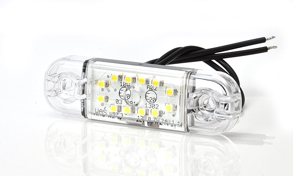 Přední poziční světlo led zelené, w97.3 84x24x10 mm, kabel 0,25m