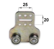 Double canvas trolley for steel guide profile 19 mm, 24x25 325075, galvanized (1)
