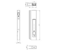 KLEVER dropside lock, plastic handle, L/R side, 310-410 mm, without flange