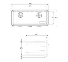 Plastic toolbox, from 400 to 1020 mm, from 21 l to 153 l, JUST (2)
