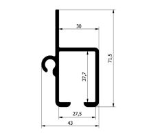 Aluminum guide profile 71.5 × 43 mm (1)