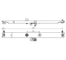 Exchangeable superstructure beam 200x100 with holes, with brackets with rollers (1)