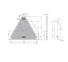 Red triangle reflector - rear, for screwing (3)