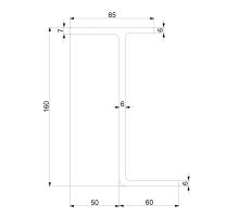 Subframe profile T, 160 mm, aluminium (1)