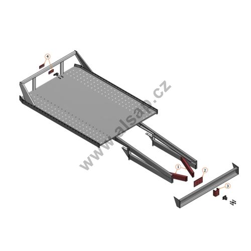 Set of reinforcements, rear and front hanger, steel galvanized, Fiat Ducato, Peugeot Boxer