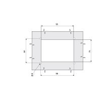 Recessed latch/lock with folding handle 120×124 mm, stainless steel / zinc, with padlock (6)