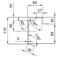 Frame floor profile ST 115 x 27 mm, with holes, steel 3 mm, 7 800 mm
