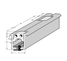 Continuous hinge 180° with gasket 2.5m, anodised