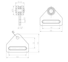 CS-5 tarp carriage, for 50 mm strap, 5 mm material, 24 mm bearings