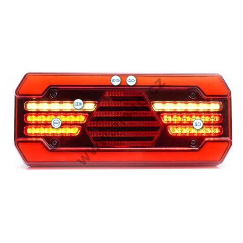 Rear combined LED tail light, 302 x 131 x 58.3 mm, with cable, for vehicles over 7.5t