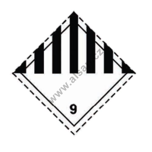 Sticker 300x300mm various hazardous substances and items class 9