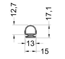 Seal for the bottom dropside profile, 17mm (1)
